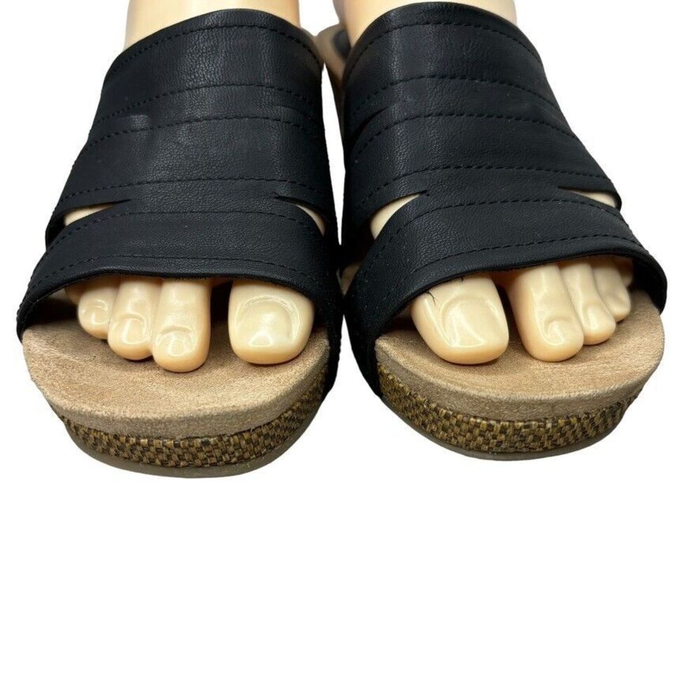Style & Co. Black Wedge Sandals Slides Comfort Casual Shoes Women's Size 8M - Picture 3 of 11